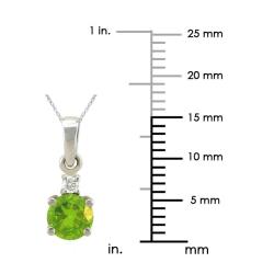 10k Gold August Birthstone Peridot and Diamond Necklace