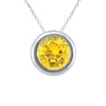 10k Gold November Birthstone Bezel-set Citrine Designer Necklace