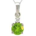 10k Gold August Birthstone Peridot and Diamond Necklace