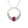 10k June Birthstone Rhodolite Circle Necklace