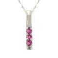 10k Rhodolite 3-stone Necklace