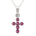 10k Gold Rhodolite Cross Necklace