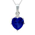 10k Gold Created Sapphire 1/50ct TDW Diamond September Birthstone Heart ...