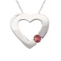 10k Gold June Birthstone Rhodolite Contemporary Bold Heart Necklace