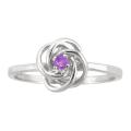 10k Gold February Birthstone Amethyst Love Knot Ring