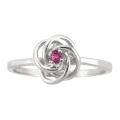 10k Gold June Birthstone Rhodonite Designer Love Knot Ring
