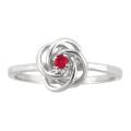 10k Gold Designer July Birthstone Created Ruby Love Knot Ring