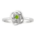 10k Gold August Birthstone Peridot Designer Love Knot Ring