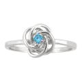 10k Gold December Birthstone Swiss Blue Topaz Designer Love Knot Ring
