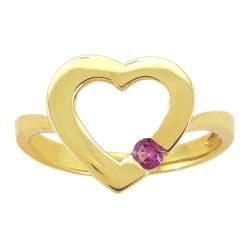 10k Gold Rhodolite June Birthstone Heart Ring