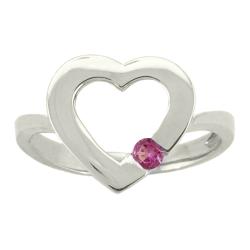 10k Gold Rhodolite June Birthstone Heart Ring