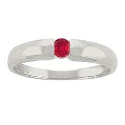 10k Gold Created Ruby July Birthstone Ring
