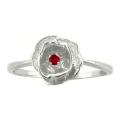10k Gold Designer January Birthstone Garnet Flower Ring
