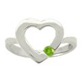 10k Gold August Birthstone Peridot Heart Ring