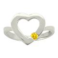 10k Gold Citrine November Birthstone Heart Ring