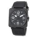 Bell & Ross Men's 'Avation' Black Dial Black Rubber Strap Watch