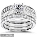 14k White Gold 1ct TDW Diamond 3-piece Bridal Ring Set (H-I, I1-I2)