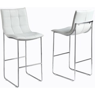 White/ Chrome Metal Barstools (Set of 2)