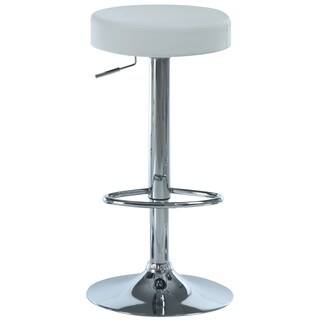 White/ Chrome Metal Hydralic Lift Barstools (Set of 2)