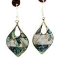 Tear Drop Mother of Pearl Inlaid Silver Earrings (Mexico)