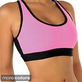 Fajate Women's 'Floral' Keyhole Racer Back Sports Bra
