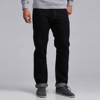 Ditch Plains Men's Straight Leg Distressed Dark Wash Jeans