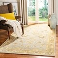 Hand-made Farahan Blue/ Sage Hand-spun Wool Rug (3' x 5')