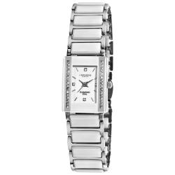 Akribos XXIV Women's Rectangular Ceramic Japanese Quartz Bracelet Watch