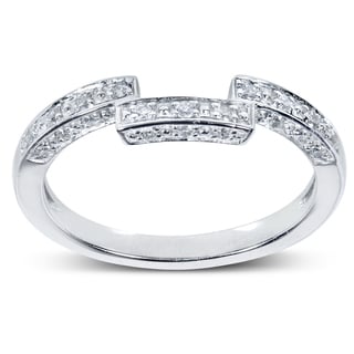 White gold curved wedding rings