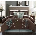 Bliss Garden 8-piece Chocolate Brown Comforter Set