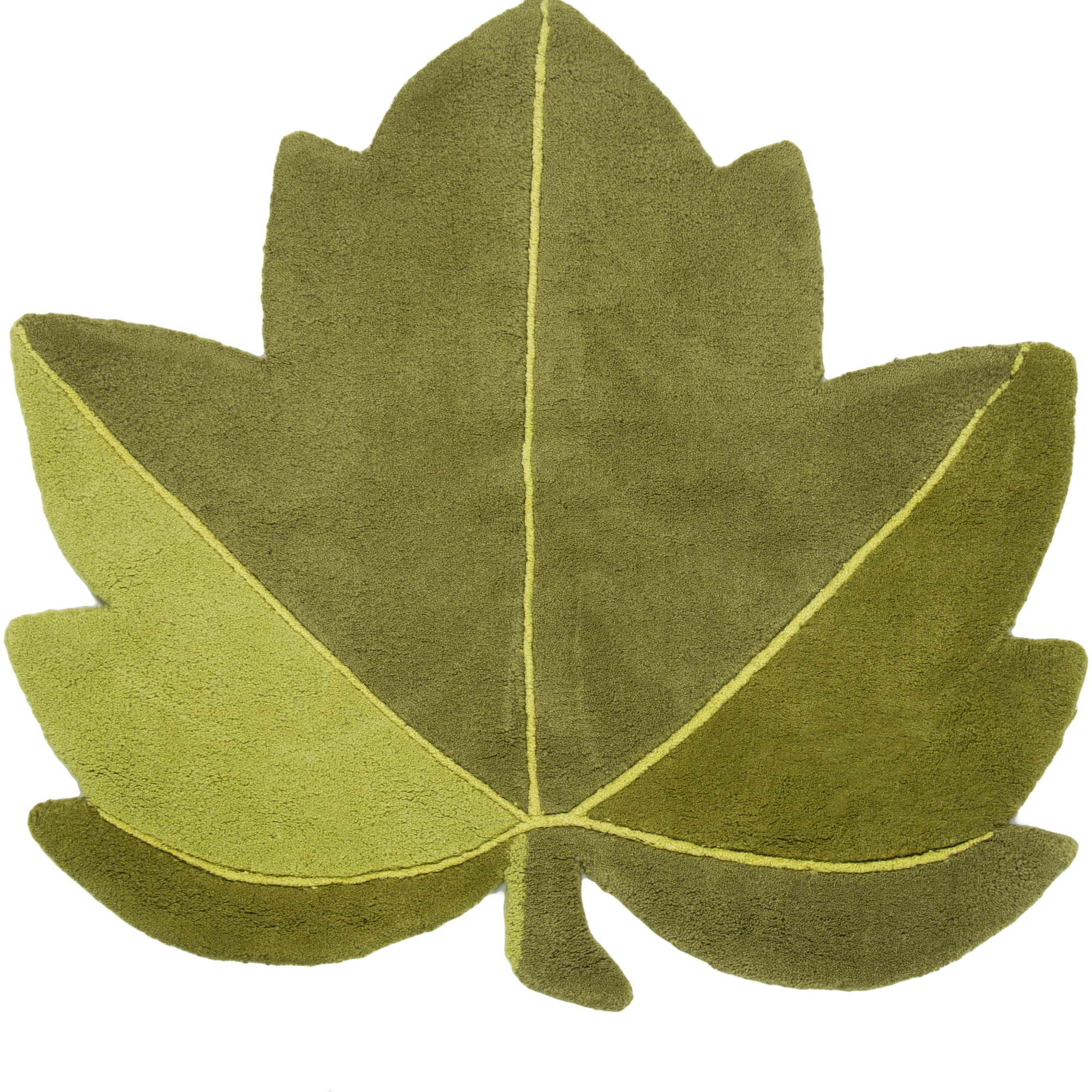 Handtufted Mandara Green Leaf Wool Rugs (2'6 x 3'3) (Set 14261512