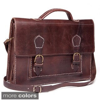 Handmade Leather Laptop Bag / Briefcase (Morocco)