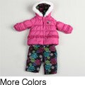 London Fog Infant Girl Floral Snow Suit Set
