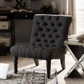 Caelie Grey Linen Modern Lounge Chair