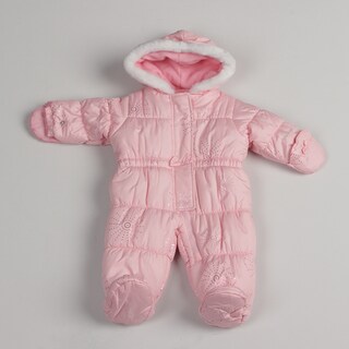 London Fog Newborn Girl's Pink Faux-fur Snow Suit
