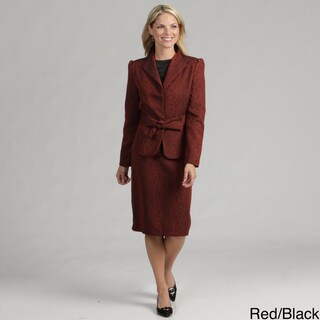 Danillo Women's Camel/ Brown Bow Front Skirt Suit