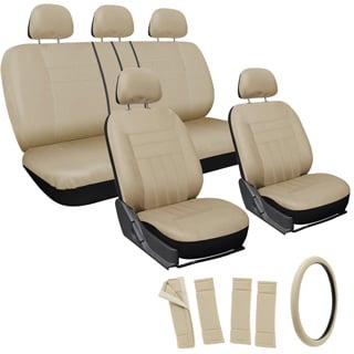 Oxgord All Beige / Tan 17-piece Car Seat Cover Automotive Set-Image