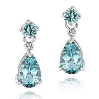 Glitzy Rocks Gemstone and Diamond Accent Teardrop Earrings