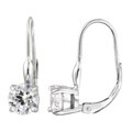 Icz Stonez Gold over Silver/ Sterling Silver CZ Leverback Earrings