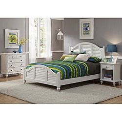 Home Styles Bermuda Queen Bed, Night Stand, and Chest Brushed White Finish