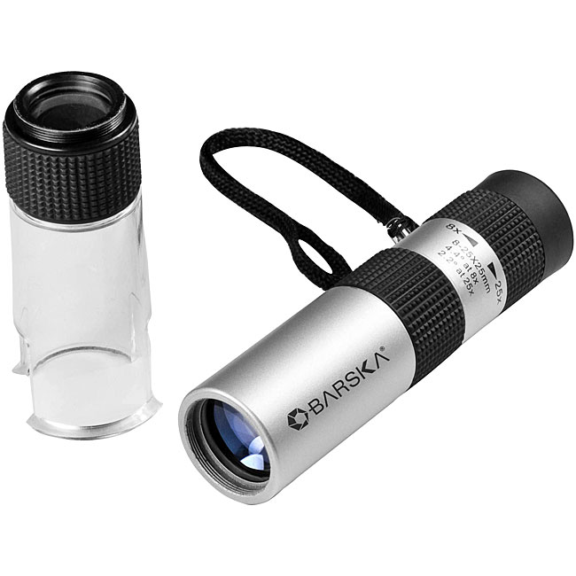 Barska Silver 8-25x25 Zoom Monocular/Microscope with Carrying Case