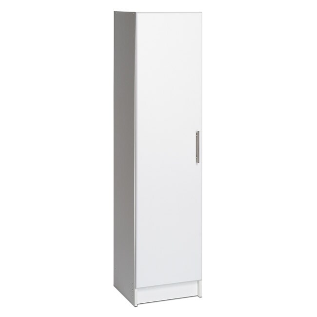 white broom storage cabinet