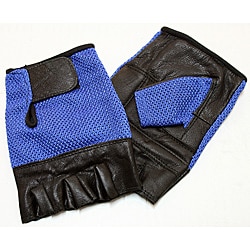 Defender Blue Small Leather Fingerless Gloves-Image