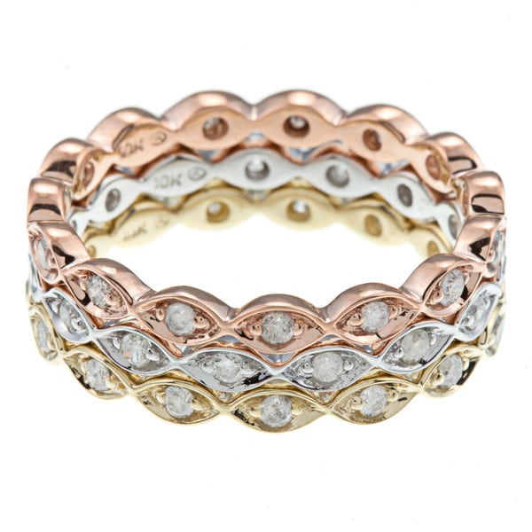 Charm-10k-Gold-3-5ct-TDW-Diamond-Stackable-Eternity-Band-Ring-Set-of-3 ... Charm-10k-Gold-3-5ct-TDW-Diamond-Stackable-Eternity-Band-Ring-Set-of-3 ...