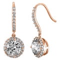 Collette Z Sterling Silver Round-cut Cubic Zirconia Dangle Hook Earrings