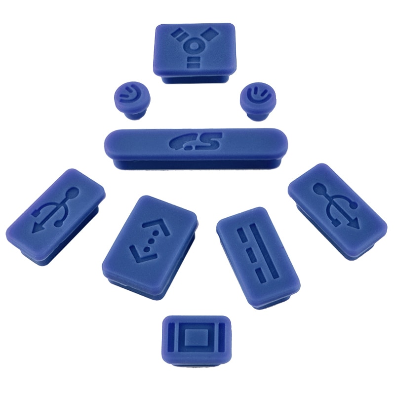 INSTEN Dark Blue Anti-Dust Soft Silicone Plug Cap for Apple MacBook Pro (Set of 9)