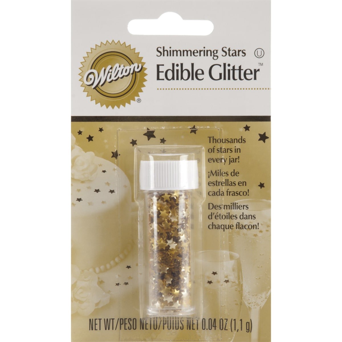 Edible Glitter .04 Ounces/Pkg-Gold Stars
