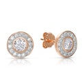 Collette Z Sterling Silver Clear Cubic Zirconia Round Stud Earrings