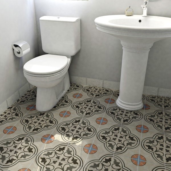 SomerTile 7x7-inch Grava Quatro and Centro Porcelain Floor and Wall Tile
