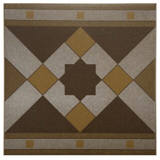 SomerTile 7x7-inch Grava Quatro Geo Cenefa Ceramic Floor and Wall Tile